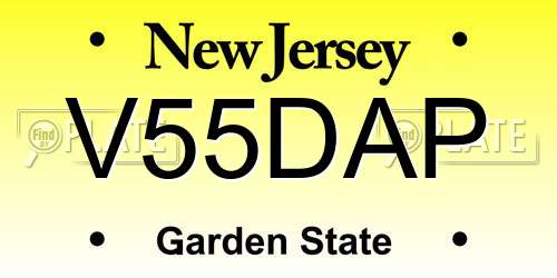 V55DAP New Jersey License Plate