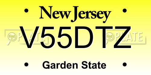 V55DTZ New Jersey License Plate