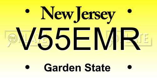 V55EMR New Jersey License Plate