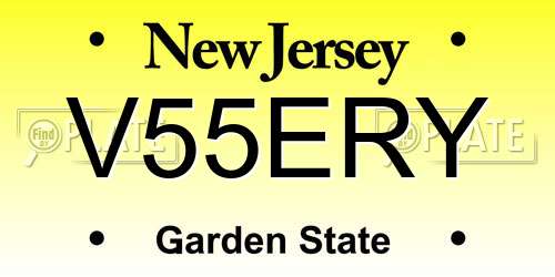 V55ERY New Jersey License Plate