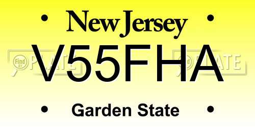 V55FHA New Jersey License Plate