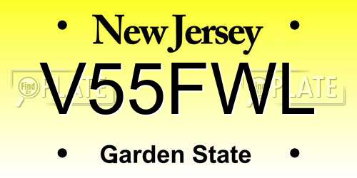 V55FWL New Jersey License Plate