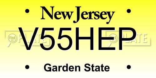 V55HEP New Jersey License Plate