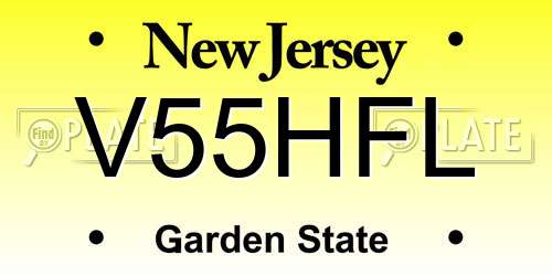 V55HFL New Jersey License Plate