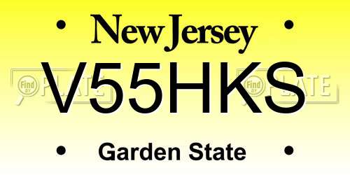 V55HKS New Jersey License Plate