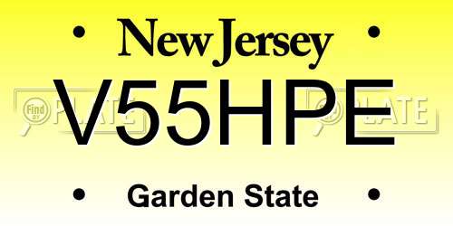 V55HPE New Jersey License Plate