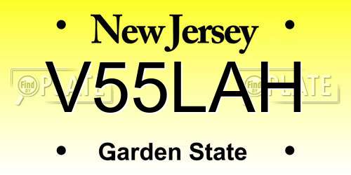 V55LAH New Jersey License Plate
