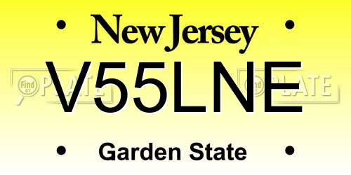 V55LNE New Jersey License Plate
