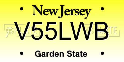 V55LWB New Jersey License Plate