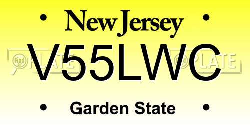 V55LWC New Jersey License Plate