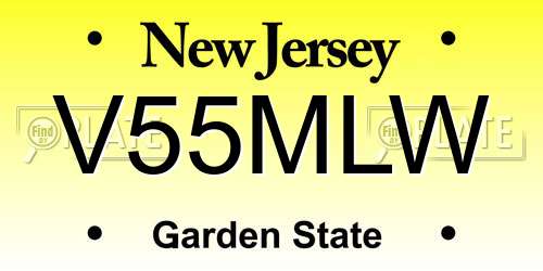 V55MLW New Jersey License Plate
