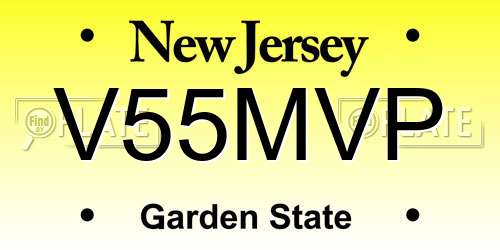 V55MVP New Jersey License Plate