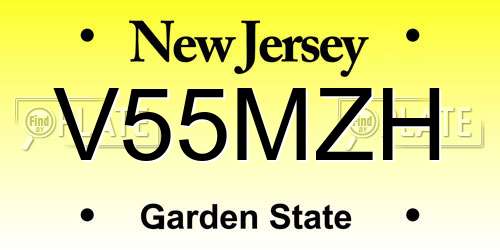 V55MZH New Jersey License Plate