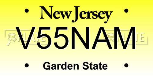 V55NAM New Jersey License Plate