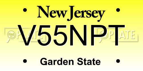 V55NPT New Jersey License Plate