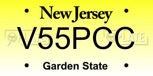 V55PCC New Jersey License Plate