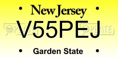 V55PEJ New Jersey License Plate