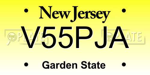 V55PJA New Jersey License Plate