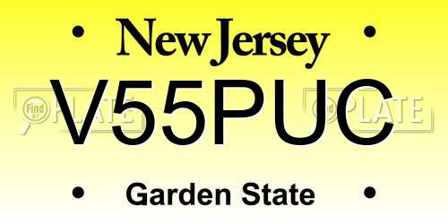 V55PUC New Jersey License Plate