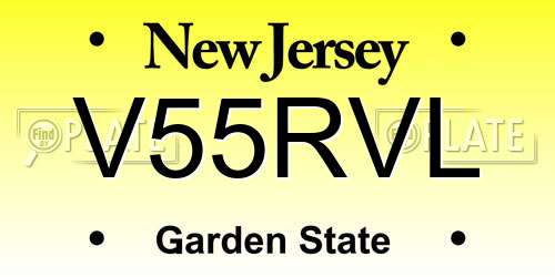 V55RVL New Jersey License Plate