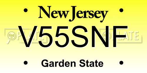 V55SNF New Jersey License Plate