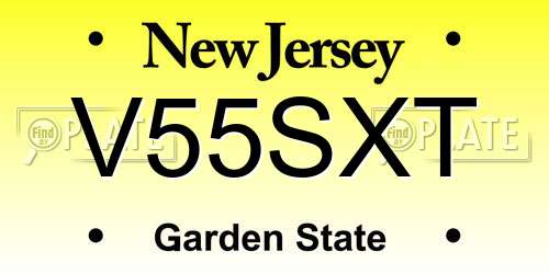V55SXT New Jersey License Plate