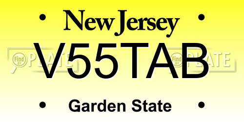 V55TAB New Jersey License Plate