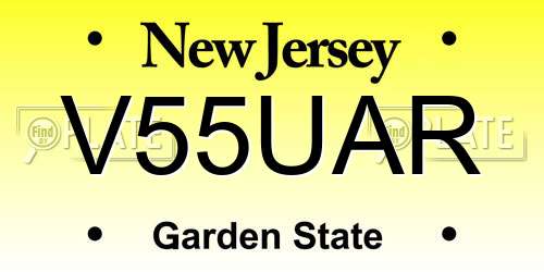 V55UAR New Jersey License Plate