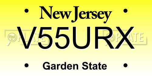 V55URX New Jersey License Plate