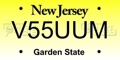 V55UUM New Jersey License Plate