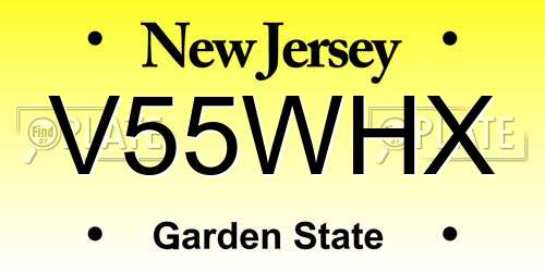 V55WHX New Jersey License Plate
