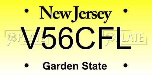 V56CFL New Jersey License Plate