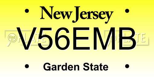 V56EMB New Jersey License Plate