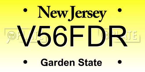 V56FDR New Jersey License Plate