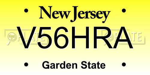 V56HRA New Jersey License Plate