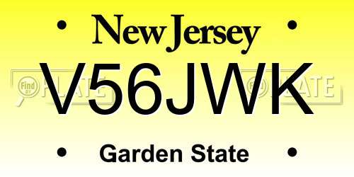 V56JWK New Jersey License Plate
