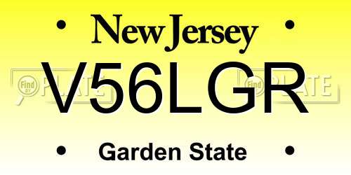 V56LGR New Jersey License Plate