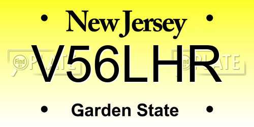 V56LHR New Jersey License Plate