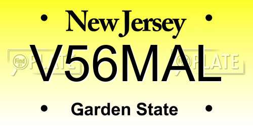 V56MAL New Jersey License Plate
