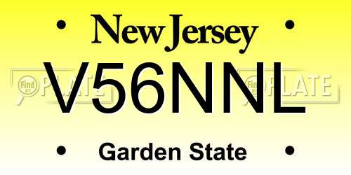 V56NNL New Jersey License Plate