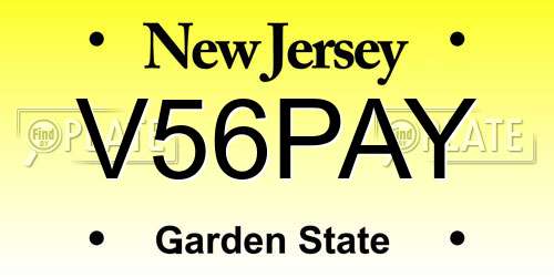 V56PAY New Jersey License Plate