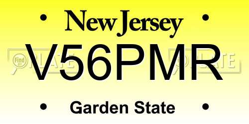 V56PMR New Jersey License Plate