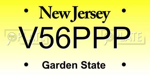 V56PPP New Jersey License Plate