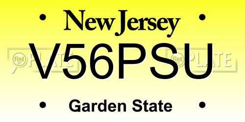 V56PSU New Jersey License Plate