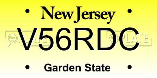 V56RDC New Jersey License Plate