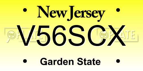 V56SCX New Jersey License Plate