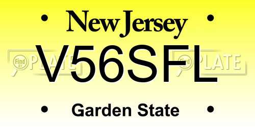 V56SFL New Jersey License Plate