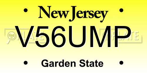 V56UMP New Jersey License Plate