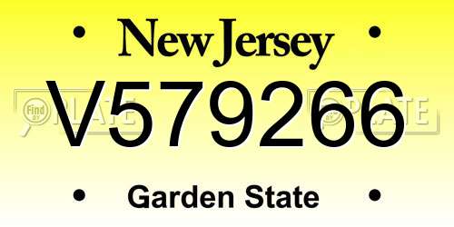 V579266 New Jersey License Plate