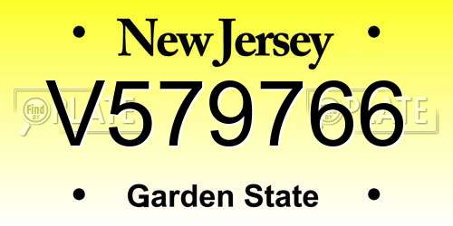 V579766 New Jersey License Plate
